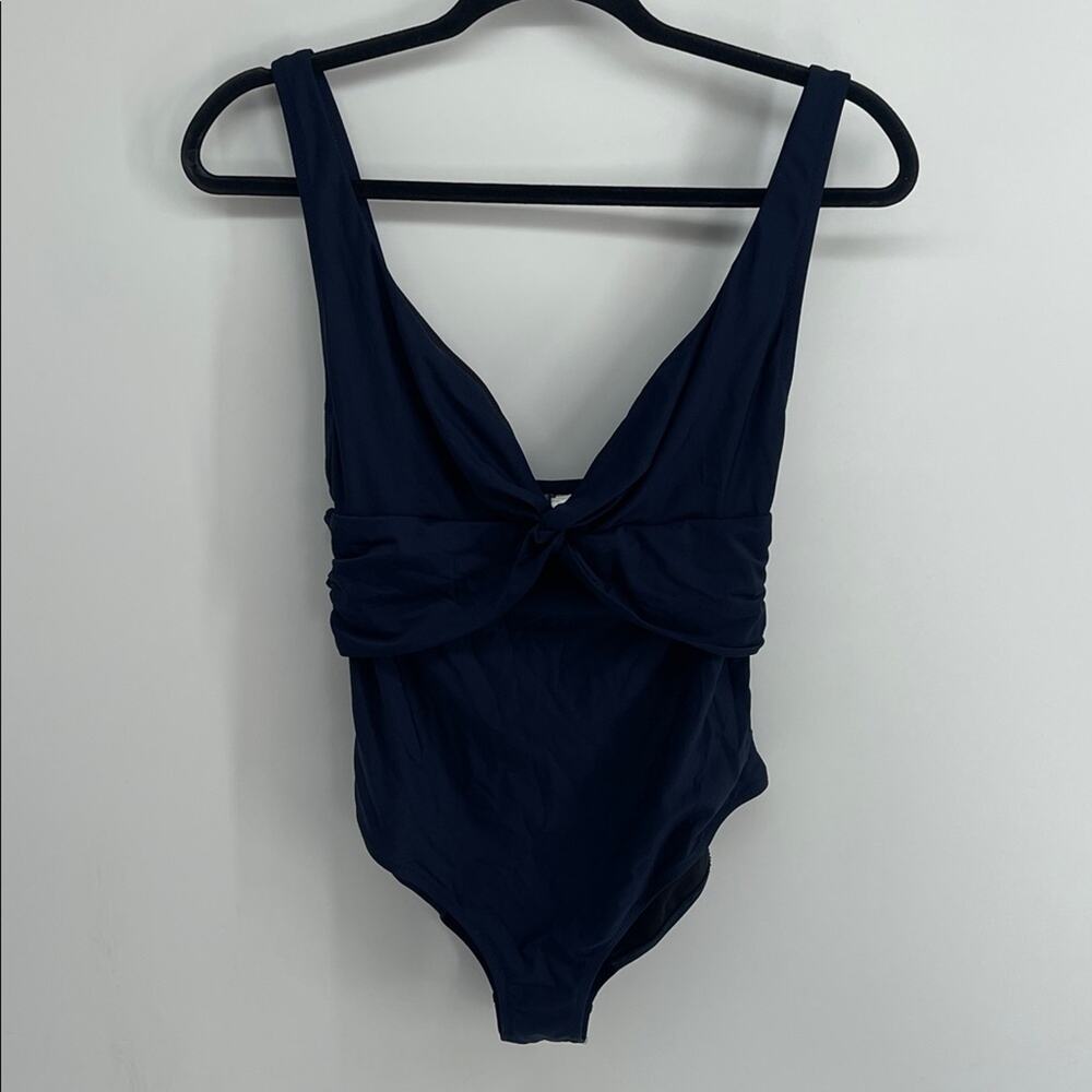 J. Crew v-neck slimming knot front one piece swimsuit without pads sz 10